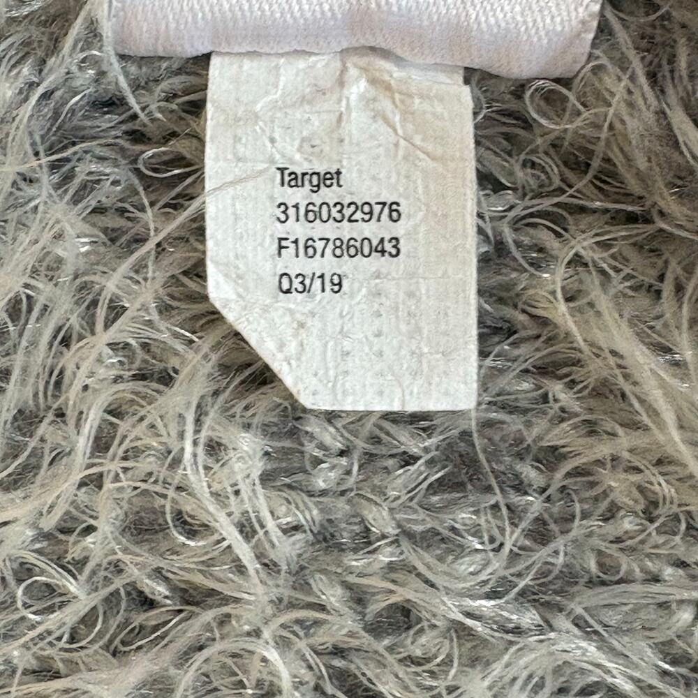 Knox Rose Cardigan Women L Cream Gray Fuzzy Eyelash Knit Geometric Boho - Picture 5 of 9